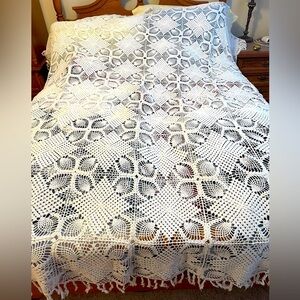 Hand crocheted bedspread